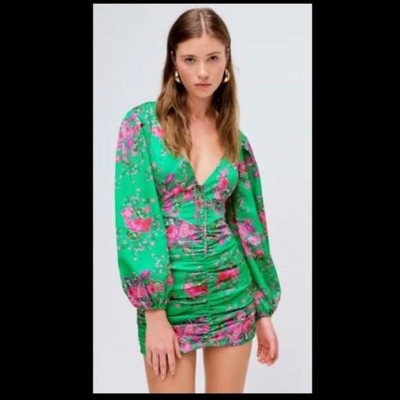 For Love And Lemons Dresses & Skirts - For Love and Lemons Green Wyatt Mini Dress Sz S